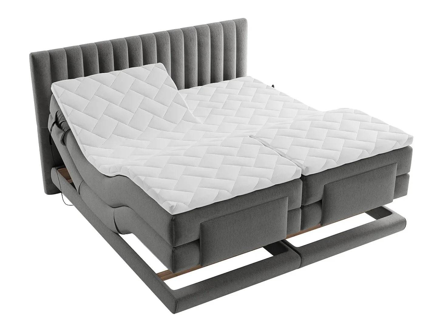 Conjunto completo Boxspring elétrico 2 x 90 x 200 cm king size Antracite Tecido - DONISI de Palacio