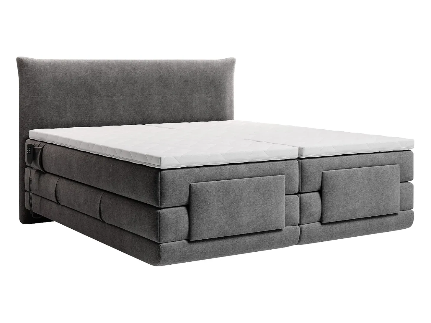 Conjunto completo Boxspring elétrico 2 x 80 x 200 cm queen size Antracite Tecido - ZANORO da Palacio