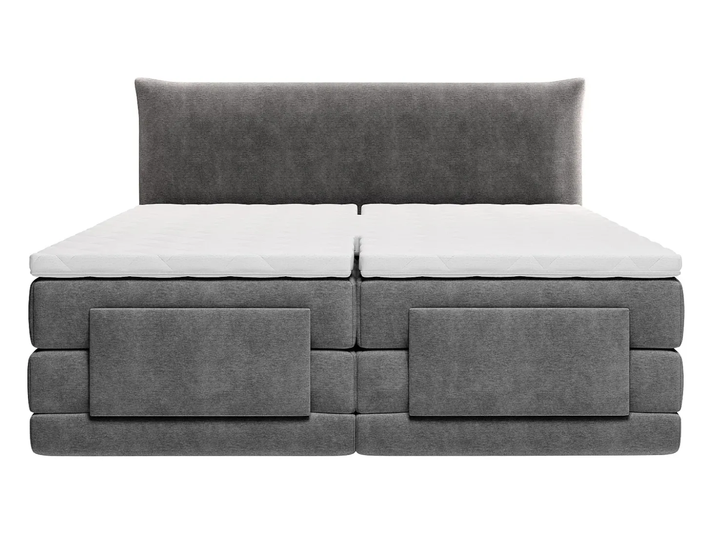 Conjunto completo Boxspring elétrico 2 x 80 x 200 cm queen size Antracite Tecido - ZANORO da Palacio