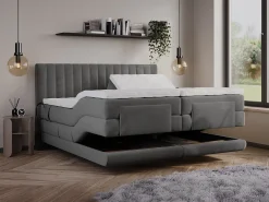 Conjunto completo Boxspring elétrico 2 x 80 x 200 cm queen size Antracite Tecido - DONISI da Palacio