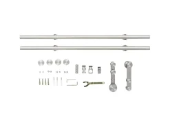 Conjunto Completo de Ferragens para Porta Deslizante de 183cm em Aço Inoxidável Prateado