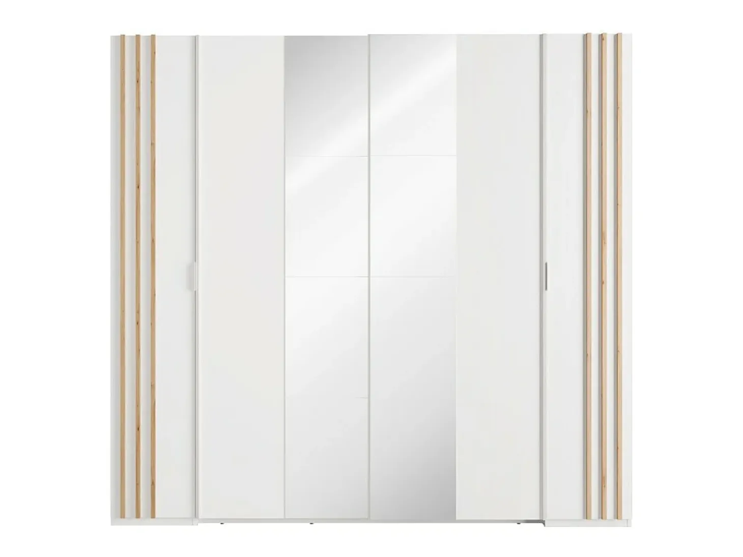 Conjunto Completo de Quarto FLORENCE – Cama 160x200 + estrado + gavetas + guarda-roupa + cômoda – Branco e carvalho