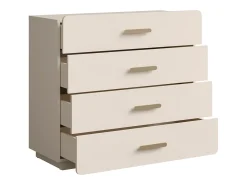 Conjunto completo de quarto AMALIE bege - Cama 160x200 cm com estrado, armário, cômoda e 2 criados-mudos