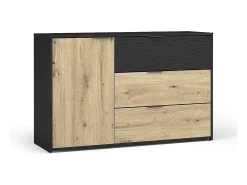 Conjunto Completo de Quarto MELODY - Cama Baú 160x200, Guarda-Roupa 4 Portas com Espelho, Cômoda e Mesas de Cabeceira