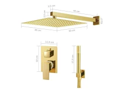 Conjunto completo de sistema de chuveiro com chuveiro em aço inoxidável dourado 02_0003106