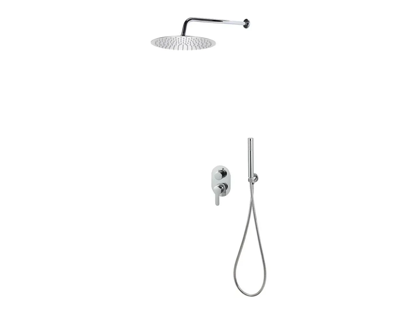 Conjunto completo de sistema de chuveiro com chuveiro em aço inoxidável prateado 02_0003104
