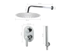 Conjunto completo de sistema de chuveiro com chuveiro em aço inoxidável prateado 02_0003104