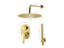 Conjunto completo de sistema de chuveiro com chuveiro em aço inoxidável dourado 02_0003107