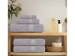 Conjunto Completo de Toalhas de Banho 12 Peças 100% Algodão Cinza com Alta Absorção