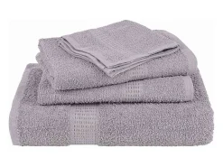 Conjunto Completo de Toalhas de Banho 12 Peças 100% Algodão Cinza com Alta Absorção
