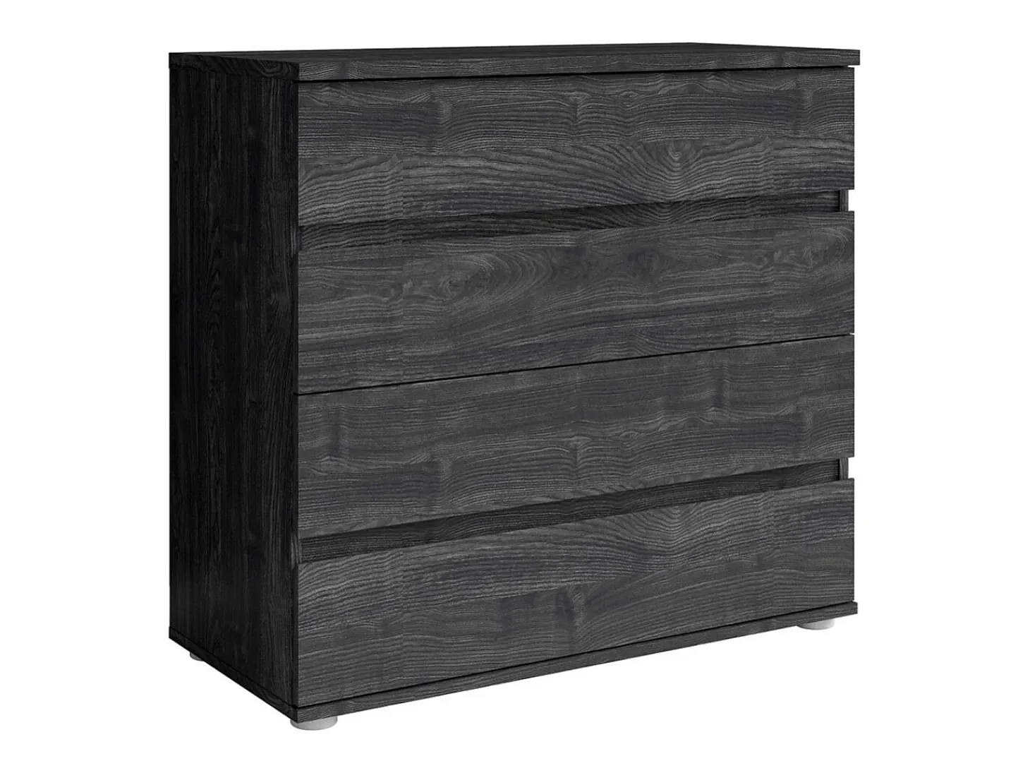 Conjunto Completo VELTIS – Cama 180x200 com LED e estrado + guarda-roupa + cômoda + mesinhas de cabeceira – Freixo preto