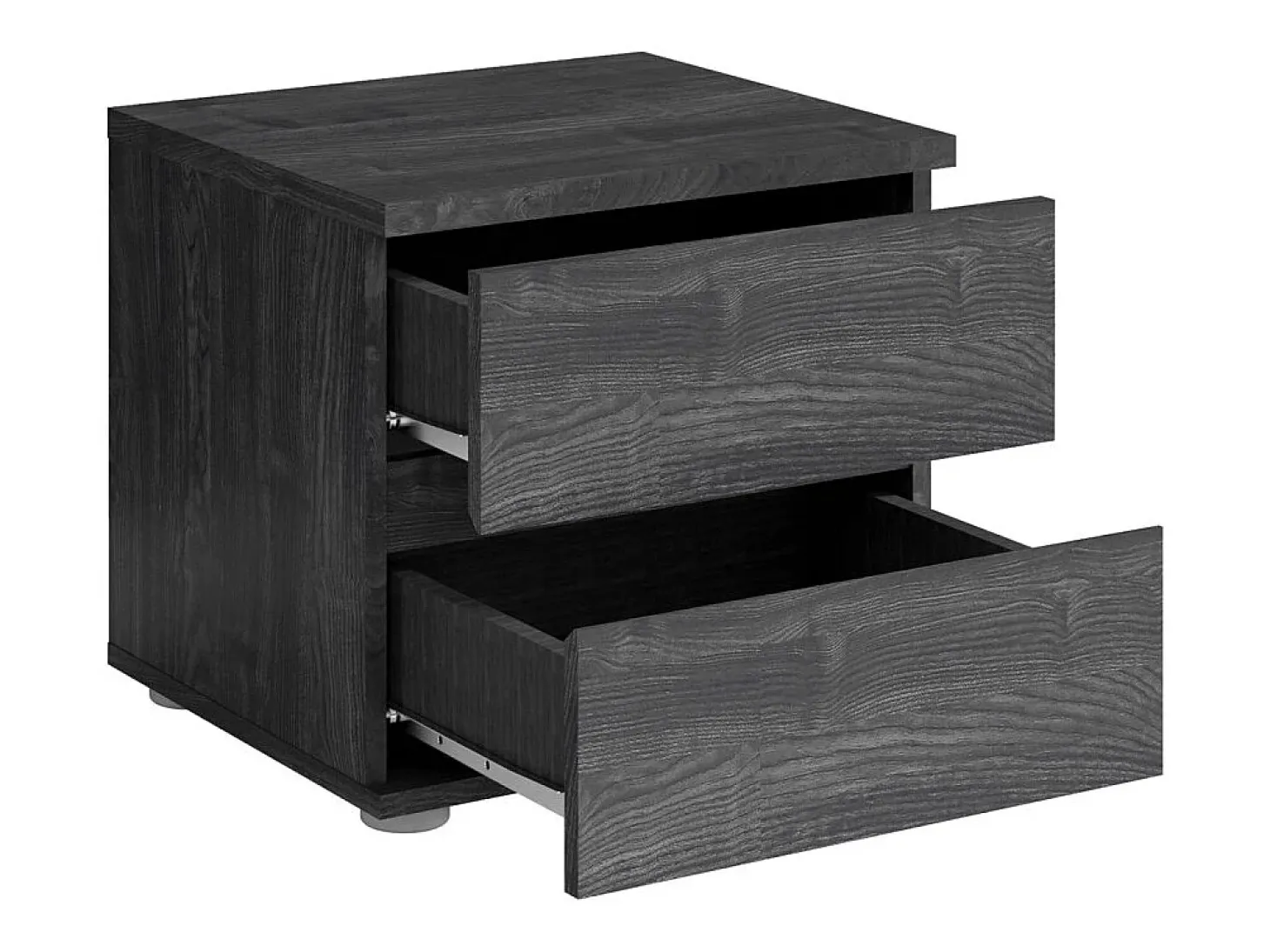 Conjunto Completo VELTIS – Cama 180x200 com LED e estrado + guarda-roupa + cômoda + mesinhas de cabeceira – Freixo preto
