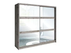 Conjunto Completo VELTIS – Cama 160x200 LED com estrado + guarda-roupa + cômoda + mesinhas de cabeceira – Carvalho Wellington
