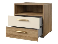 Conjunto Completo VERTIGO – Cama baú 160x200, 2 mesas de cabeceira, armário 4 portas + contorno design