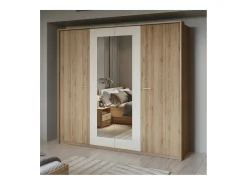 Conjunto Completo VERTIGO – Cama baú 160x200, 2 mesas de cabeceira, armário 4 portas + contorno design