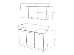 Conjunto Cozinha Ara haaus, Carvalho Sonoma/Branco, L 120 cm