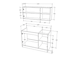 Conjunto Cozinha Ara haaus, Carvalho Sonoma/Branco, L 120 cm