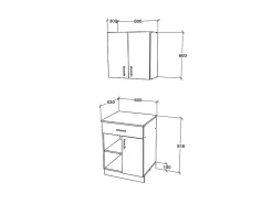 Conjunto Cozinha Berna haaus, Antracite/Branco, L 60 cm