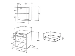 Conjunto Cozinha Berna haaus, Antracite/Branco, L 60 cm