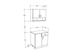 Conjunto Cozinha Berna haaus, Branco, L 80 cm