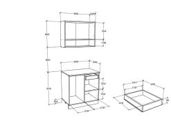 Conjunto Cozinha Berna haaus, Antracite/Branco, L 80 cm