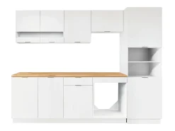 Conjunto cozinha completa + coluna branco e natural - CARMEO