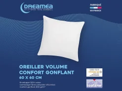 Conjunto de 2 almofadas - 60 x 60 cm OEKO TEX da DREAMEA - 600 g - MARIN