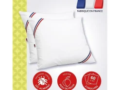 Conjunto de 2 Almofadas Antiácaros Belle Nuit 60x60 cm Branco DODO - Conforto Macio
