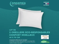 Conjunto de 2 almofadas recicladas 45 x 70 cm da DREAMEA - Capa 100% microfibra - ROSA