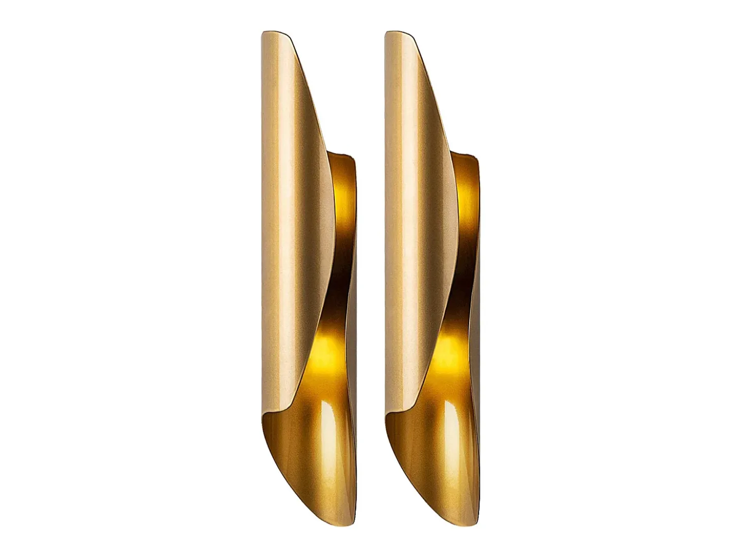 Conjunto de 2 apliques de parede em metal dourado - A. 40 x P 11 cm - LYNOR