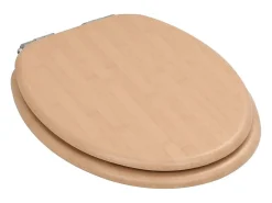 Conjunto de 2 assentos sanitários assento para vaso sanitário para banheiro/interior residencial MDF tampa com fechamento suave bambu 02_0002962