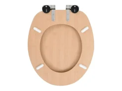 Conjunto de 2 assentos sanitários assento para vaso sanitário para banheiro/interior residencial MDF tampa com fechamento suave bambu 02_0002962