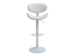Conjunto de 2 bancos altos pele sintética, altura regulável, natural e branco - MONTENEGRO