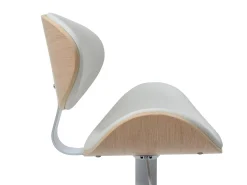 Conjunto de 2 bancos altos pele sintética, altura regulável, natural e branco - MONTENEGRO