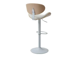 Conjunto de 2 bancos altos pele sintética, altura regulável, natural e branco - MONTENEGRO