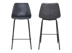 Conjunto de 2 bancos de barra LUCIEN vintage cinza escuro - Altura do assento 65cm