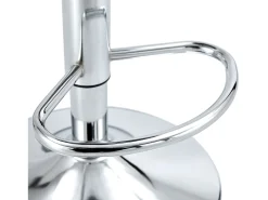 Conjunto de 2 bancos de bar com encostos transparentes - Altura ajustável - Pés em metal prateado