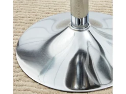 Conjunto de 2 bancos de bar com encostos transparentes - Altura ajustável - Pés em metal prateado