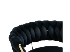 Conjunto de 2 bancos de bar giratórios de 360° e ajustáveis ​​em altura com apoio para os pés, veludo, preto e prateado