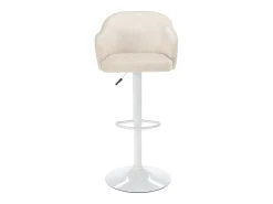Conjunto de 2 banquetas de bar em tecido e metal - Creme e branco - CARSTEN