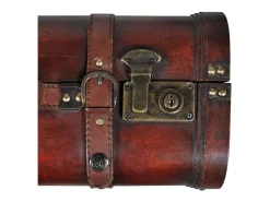 Conjunto de 2 baus de madeira castanhos 2 peças