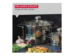 Conjunto de 2 Caçarolas em Aço Inoxidável Sem PFAS 12 e 14 cm Elo Brilhante - Compatível com Todos os Fogões, Antiaderente, Durável