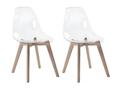 Conjunto de 2 cadeiras - Policarbonato e faia - Transparente AUDRA
