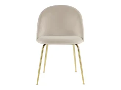 Conjunto de 2 cadeiras - Veludo e metal dourado - Bege. MELBOURNE