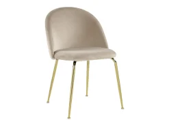 Conjunto de 2 cadeiras - Veludo e metal dourado - Bege. MELBOURNE