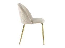 Conjunto de 6 cadeiras - Veludo e metal dourado - Bege. MELBOURNE
