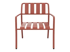 Conjunto de 2 cadeiras baixas de jardim empilháveis em metal - Terracotta - BIRMOS de MYLIA