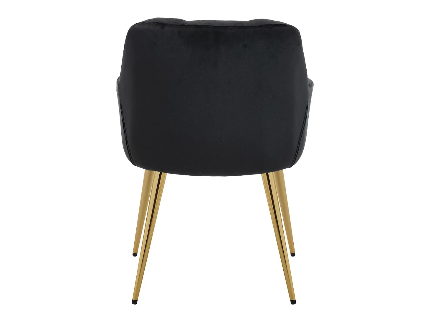 Conjunto de 6 cadeiras com apoios de braço em veludo e metal dourado cor preta - PEGA