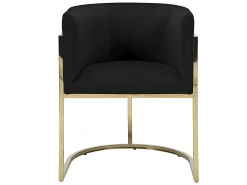 Conjunto de 2 cadeiras com apoios de braços - Veludo e metal - Preto e dourado - PERIA de Pascal Morabito