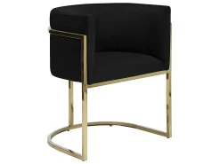 Conjunto de 2 cadeiras com apoios de braços - Veludo e metal - Preto e dourado - PERIA de Pascal Morabito
